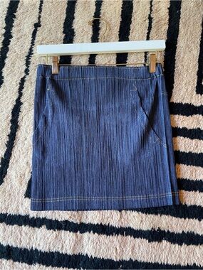 RARE Issey Miyake Pleats Please Denim Trompe L’Oeil Mini Skirt